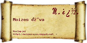 Moizes Éva névjegykártya